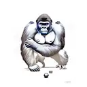 gorilla with a grenade tattoo design idea