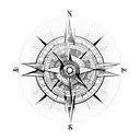 eagle compass mountains creek tattoo design idea