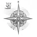 eagle compass mountains creek tattoo design idea