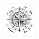 eagle compass mountains creek tattoo design idea