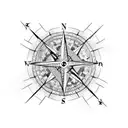 eagle compass mountains creek tattoo design idea