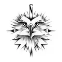 eagle compass mountains creek tattoo design idea