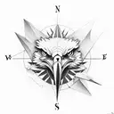 eagle compass mountains creek tattoo design idea