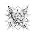 eagle compass mountains creek tattoo design idea