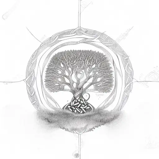 Celtic tree of life tattoo design idea