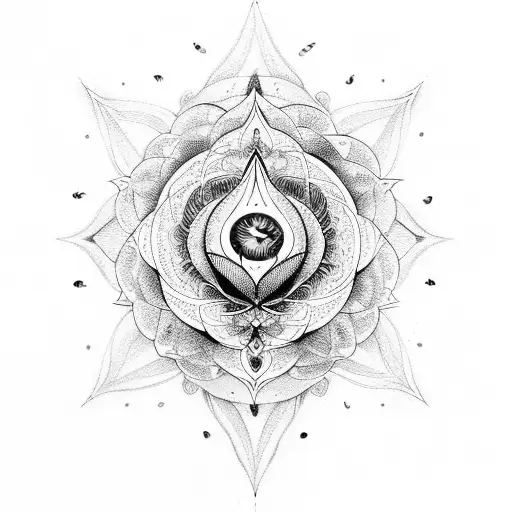chakras and lotus  tattoo design idea