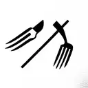 fork and knife tattoo design idea