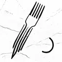 fork and knife tattoo design idea