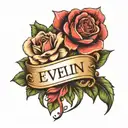 Evelyn name tattoo design idea