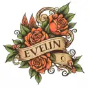 Evelyn name tattoo design idea