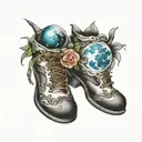 tobillera con luna, pelota y anzuelo tattoo design idea