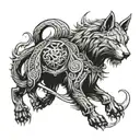 sabre and Griffen tattoo design idea