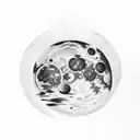 Inverted moon with waxing crescent phase and clouds on both sides tattoo design idea