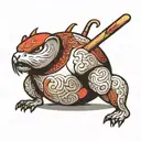 rice ball with legs sitting tattoo design idea