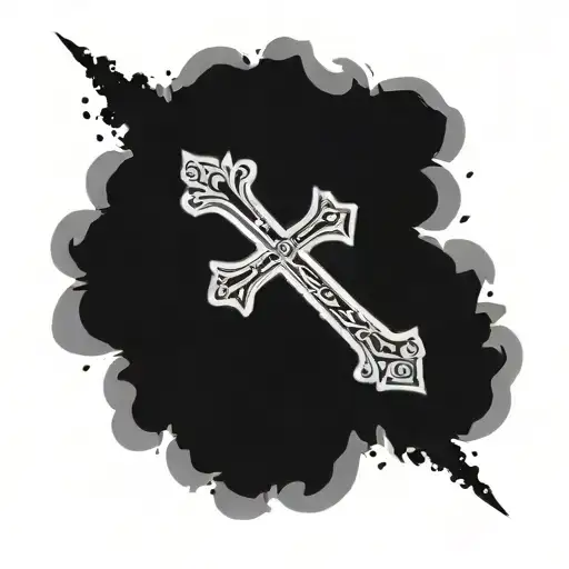 cross. with the words you are more than Able god tattoo design idea