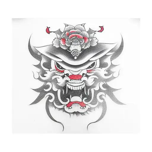 drama masks tattoo design idea