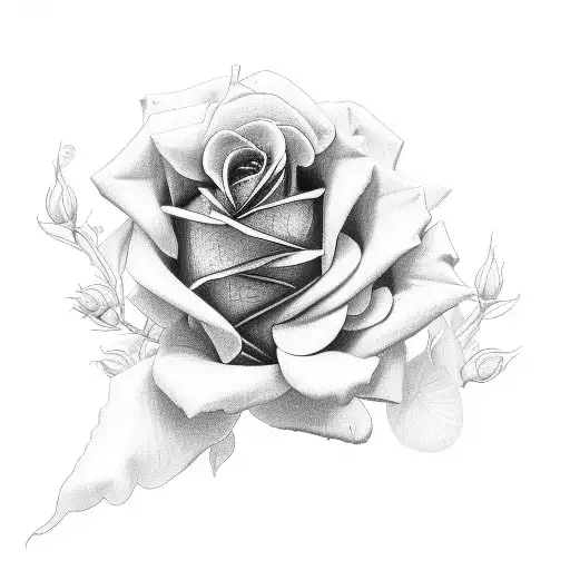 rose carnation larkspur tattoo design idea