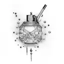 Design a dotwork tattoo showcasing a detailed illustration of a spray can with your favorite graffiti tag as the label. tattoo design idea