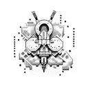 Design a dotwork tattoo showcasing a detailed illustration of a spray can with your favorite graffiti tag as the label. tattoo design idea