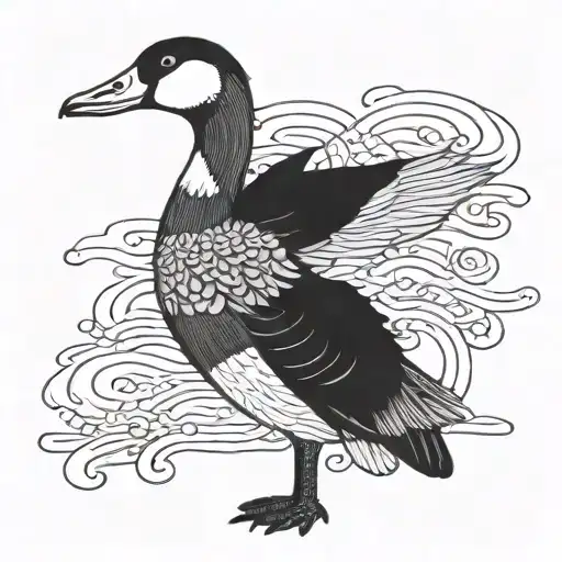 silly goose tattoo design idea