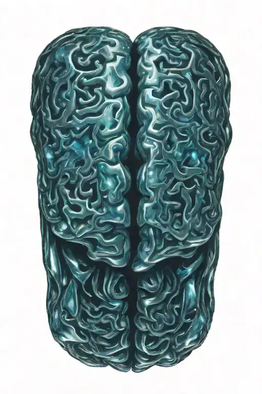 brain made entirely of broken glass tattoo design idea