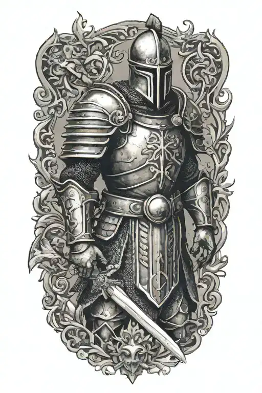a crusade warrior tattoo design idea