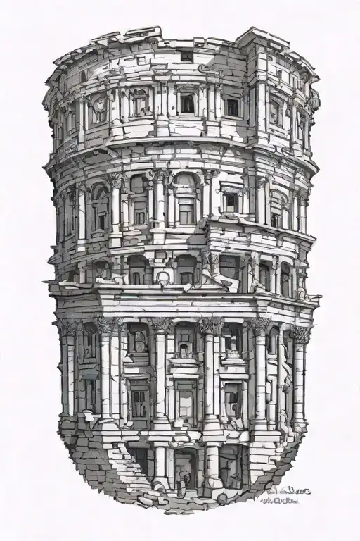 extremely complex ancient Roman architecture. tattoo design idea