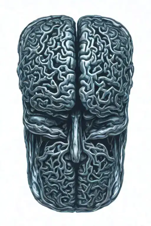human brain made entirely of broken glass tattoo design idea
