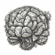 brain made entirely of broken glass tattoo design idea