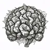brain made entirely of broken glass tattoo design idea