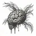 brain made of broken glass tattoo design idea