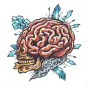 brain made of broken glass  tattoo design idea