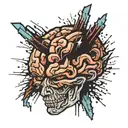 brain made of broken glass  tattoo design idea