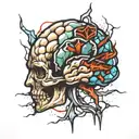 brain made of broken glass  tattoo design idea