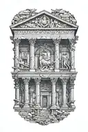 extremely complex ancient Roman architecture. tattoo design idea