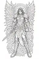 an angel warrior tattoo design idea