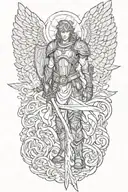 an angel warrior tattoo design idea
