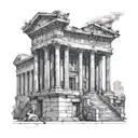 extremely complex ancient Roman architecture. tattoo design idea