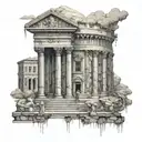 extremely complex ancient Roman architecture. tattoo design idea