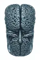 human brain made entirely of broken glass tattoo design idea