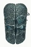 human brain made entirely of broken glass tattoo design idea