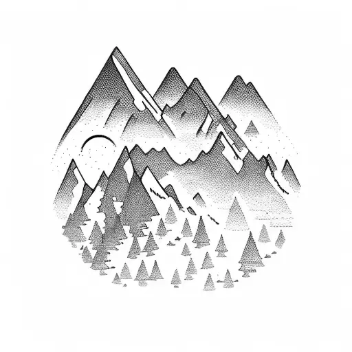 Mountain Scene tattoo design idea