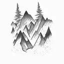 Mountain Scene tattoo design idea