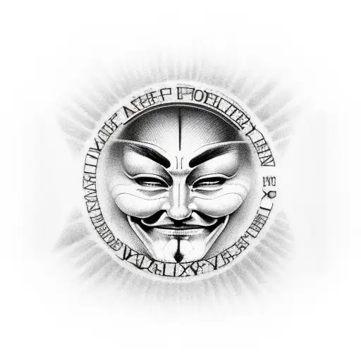 v for vendetta logo tattoo design idea