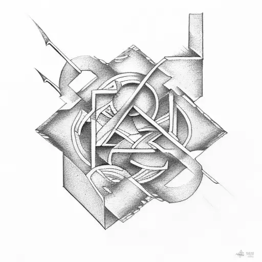 a wallpaper of small sigils and runes in the style of Escher  tattoo design idea