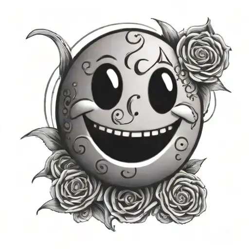 letters KPJJ combined With this smiley face tattoo design idea
