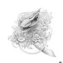 cobra with flowers tattoo design idea