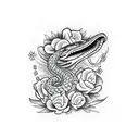 cobra with flowers tattoo design idea