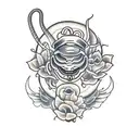 cobra with flowers tattoo design idea