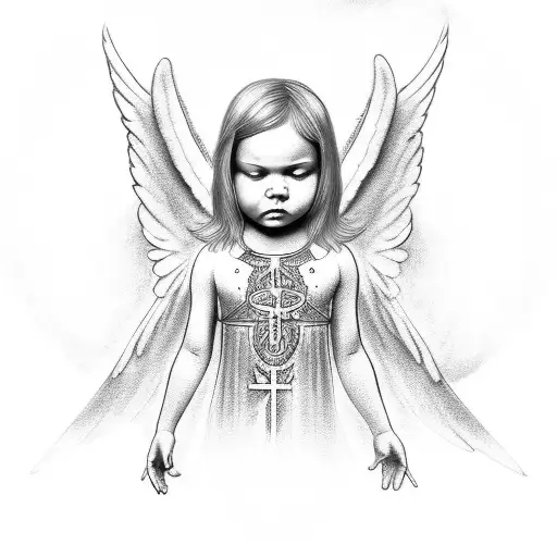 biblically accurate angel tattoo design idea